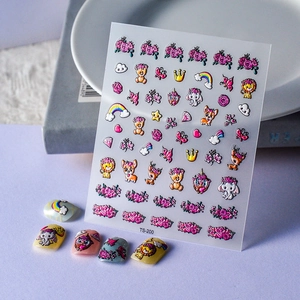 Adesivi Unghie 5D Rilievo Animali Fiori Cartoni Animati Autoadesivo Impermeabile Decorazione Manicure Fai Da Te Donna