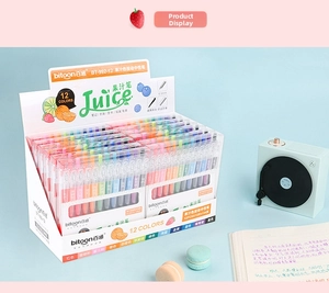 Retail display box of 144 quick-dry 0.5mm retractable 12-color gel pens for journaling