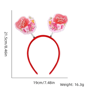 Dettaglio del cerchietto per la Festa della Mamma con misure 21,5x19cm e peso