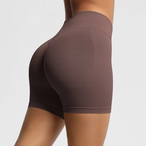 Vue détaillée du short de fitness sans couture à taille haute avec effet liftant