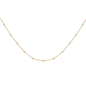 Minimalist gold stainless steel satellite chain necklace with beaded accents for women