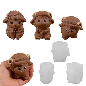 3D Little Sheep Silicone Mold DIY Handmade Candle Resin Plaster Crafting Easter Lamb Animal Shape