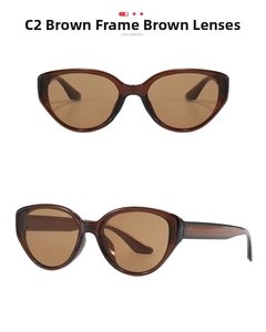 Close-up of tea frame and tea lenses on vintage cat-eye sunglasses for women