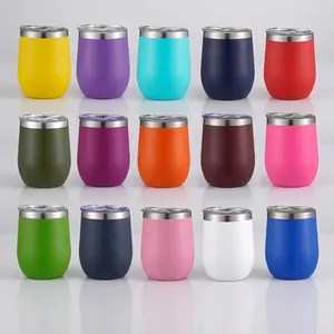 Eggshell Insulated Wine Tumbler Stainless Steel Vacuum Double Wall Travel Cup With Lid Coffee Mug Portable