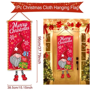 Christmas Gnome door banner set with Merry Christmas text and detailed size dimensions