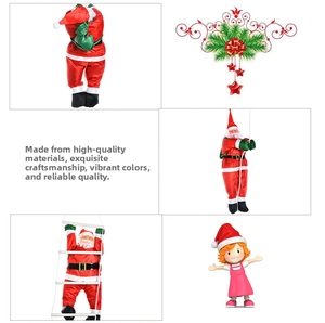 Dettagli del ciondolo Babbo Natale arrampicatore da 90cm, perfetto per decorazioni natalizie.