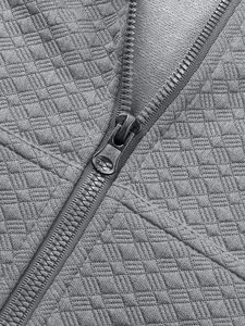 Herren Freizeitjacke mit Baseballkragen, 3D Rautenmuster und Metallreißverschluss
