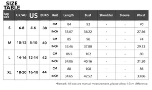 Detailed size chart for halter waist princess dress with measurements in CM and INCH