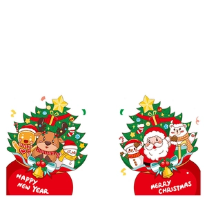 Adesivi natalizi a cartone con Babbo Natale e renna per decorazioni murali festive