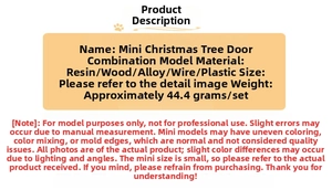 Detaillierte Spezifikationen für Miniatur Weihnachtsbaum Set aus Harz und Holzmodell