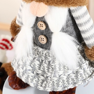 Nordic Christmas gnome plush doll with knit fabric and long beard holiday decoration