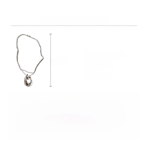 Detailed spec chart showing zircon long necklace material, 14.4g weight and 76.5cm length