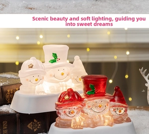 Luminous Christmas snowman figurines with LED lights and warm holiday atmosphere