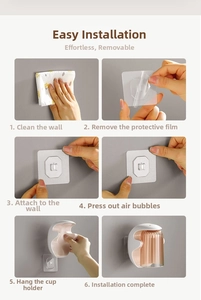 Detailed six-step guide for wall-mounted toothbrush cup holder installation