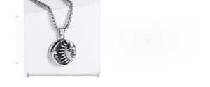 Detailed size view of retro stainless steel sun and moon pendant showing 30mm diameter