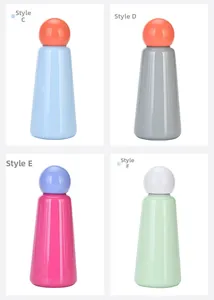 Detailed grid view showing 304 stainless steel insulated bottles in four unique color styles