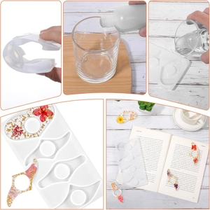 DIY resin silicone mold for book page holders and phone grip accessories with four shapes