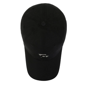 Men's quick-dry mesh baseball cap in black with minimalist white embroidery logo