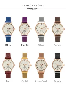 Detailed color show of Milanese magnetic quartz watches with rose gold cases in eight variants
