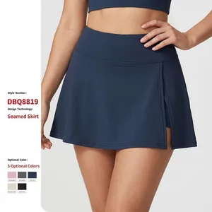 Gonna-Pantalone Sportiva da Donna a Vita Alta Linea A Spacco Laterale Gonna Atletica Con Pantaloncini Integrati Anti-Esposizione Corsa Yoga Fitness