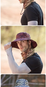 Set protezione solare con cappello mimetico, maschera e manicotti in seta di ghiaccio