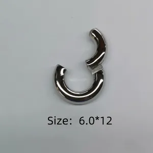 Surgical 316L stainless steel hinged segment hoop for body piercing 6.0x12mm