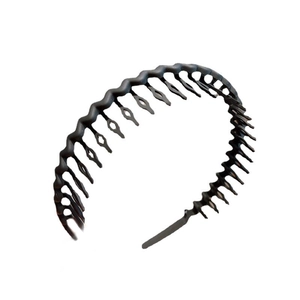 Elastic black wavy plastic headband for women styling hair and securing loose strands