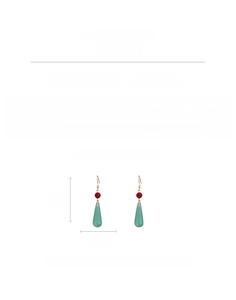 Detailed view of resin teardrop earrings with dimensions 5.5cm by 0.8cm and 3.5g weight