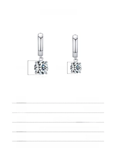 Detailed specs for 925 sterling silver moissanite drop earrings in 1.0ct and 0.5ct sizes
