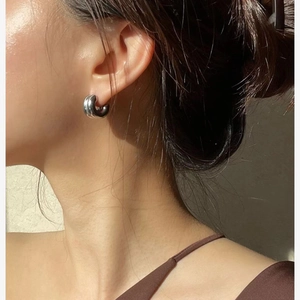 Minimalist Brass Double Layer C Shaped Hoop Earrings For Women 925 Sterling Silver Needle Geometric Gold Silver Commuting Fashion Jewelry