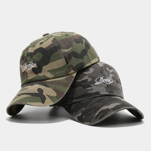 Casquettes de baseball vintage camouflage avec broderie Dorke en motifs vert et gris