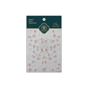 Holographic laser butterfly nail art stickers with shimmering floral patterns and stars