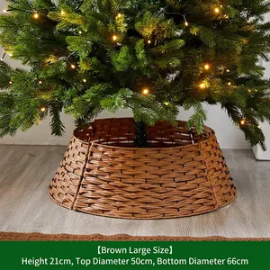 Copribase per albero di Natale in vimini marrone, grande, base 66cm, altezza 21cm