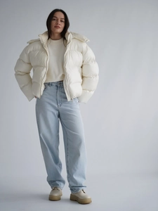 Damen Jeans Hohe Taille Elastischer Bund Weites Bein Waschblau Baumwolle Retro Streetwear Bodenlange Hose