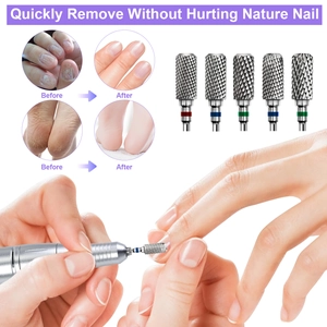 5-piece professional nail drill bits set for quick gel removal and cuticle care