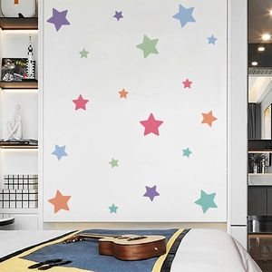 Multi-colored star wall decals in various sizes for children bedroom wall decoration