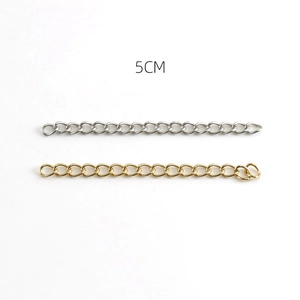 5cm gold and silver stainless steel extender chains for jewelry making and DIY crafts