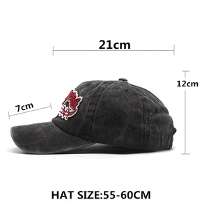 Dark grey washed cotton baseball cap with NY embroidery and adjustable strap