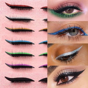 Colorful glitter eyeliner stickers in multiple shades for festive and dramatic eye makeup