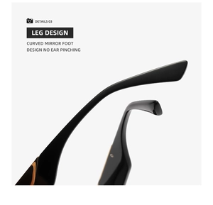 Detailed view of curved sunglass temples with ergonomic design for no ear pinching