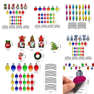 Christmas Gnomes Light Bulb Magnetic Reflective Stickers Car Refrigerator Garage Door Decoration Honeycomb Festive Ornament