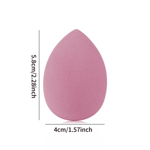 Pink teardrop makeup sponge with dimensions 5.8cm height and 4cm width for beauty use