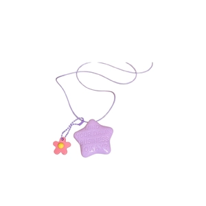 Collana con ciondolo a stella viola e fiori rosa in stile dopamina alla moda