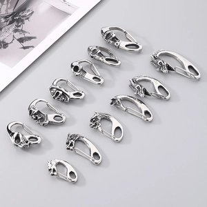 Detailed collection of vintage titanium steel skull and animal head decorative buckles