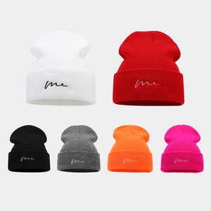 Bonnet En Tricot Acrylique Chaud D'Hiver Avec Broderie De Lettres Pour Hommes Et Femmes Mode Streetwear
