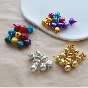 Electroplated Metal Flat Mouth Bells Colorful Iron Aluminum Small Bells For DIY Jewelry Pet Cat Teaser Stick Accessories