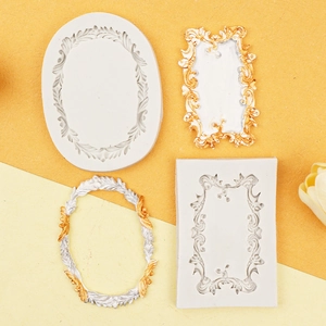 DIY European vintage relief silicone frame molds for chocolate fondant or resin crafts
