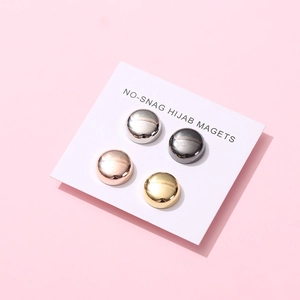 No-Snag Hijab Magnets Strong Magnetic Scarf Brooches Alloy Round Scarf Clips For Muslim Women Accessories