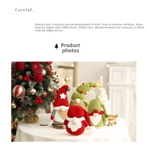 Handcrafted crochet Christmas gnomes set with festive knit texture and star bell details