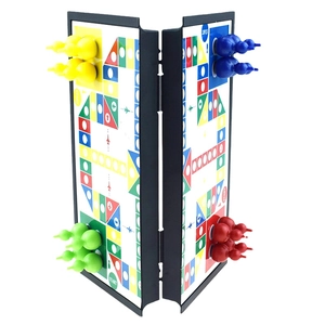 Foldable magnetic ludo board showing magnetic chess pieces staying firm on vertical surface